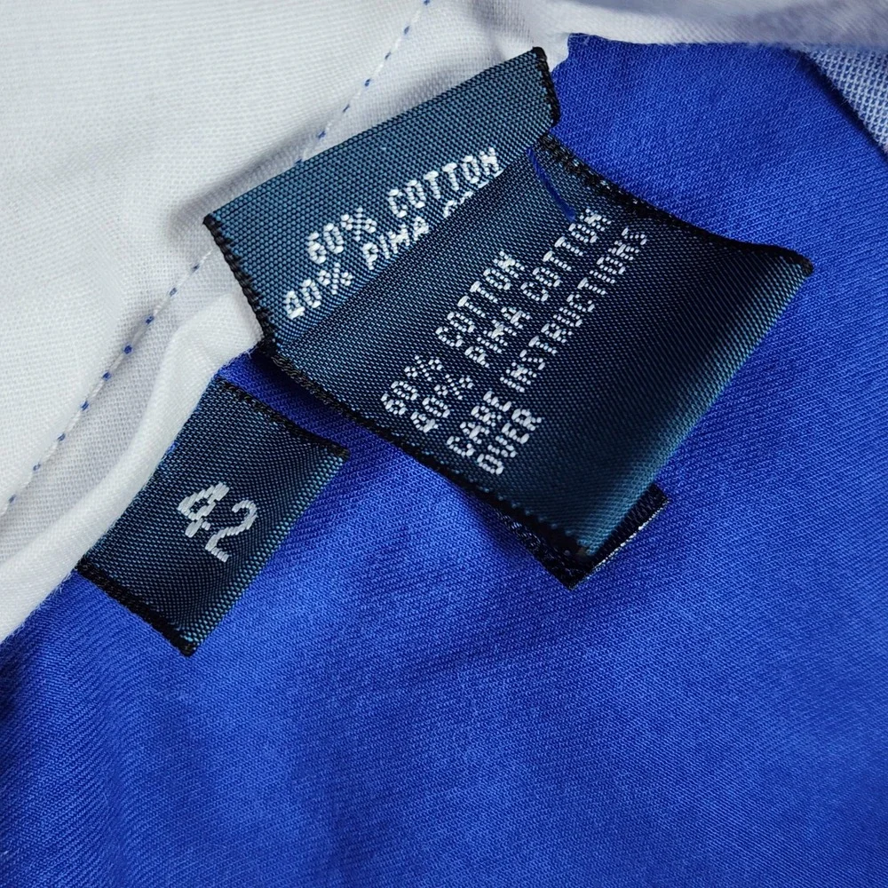 Polo Ralph Lauren Chino Shorts Mens 42 Classic Fit Pima Cotton Blue Excellent